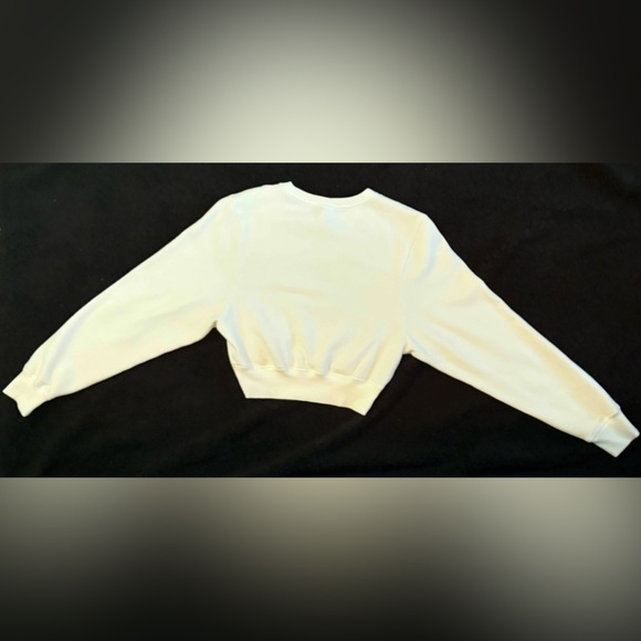 PINK Victoria's Secret White Cropped Sweatshirt - Picture 6 of 7